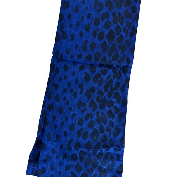 AMAZING Guess Collection Y2K VTG Navy Black Animal Print Silk Pants Women's Sz 2 - Picture 2 of 5